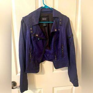 Dark purple leather Moto jacket